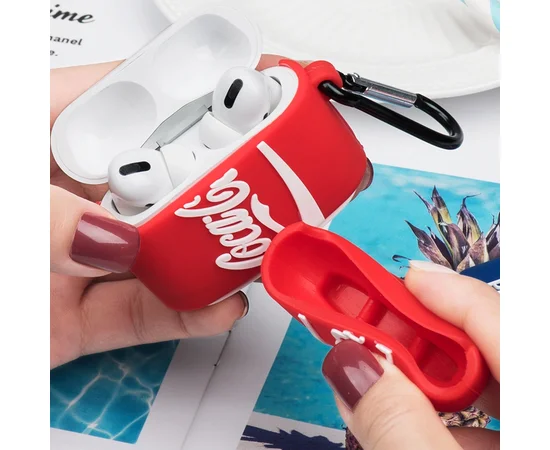 Силиконовый футляр Can для наушников AirPods Pro Кока-Кола / Красный