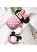 Силиконовый футляр Disney series для наушников AirPods2 + кольцо Минни Маус - розовый