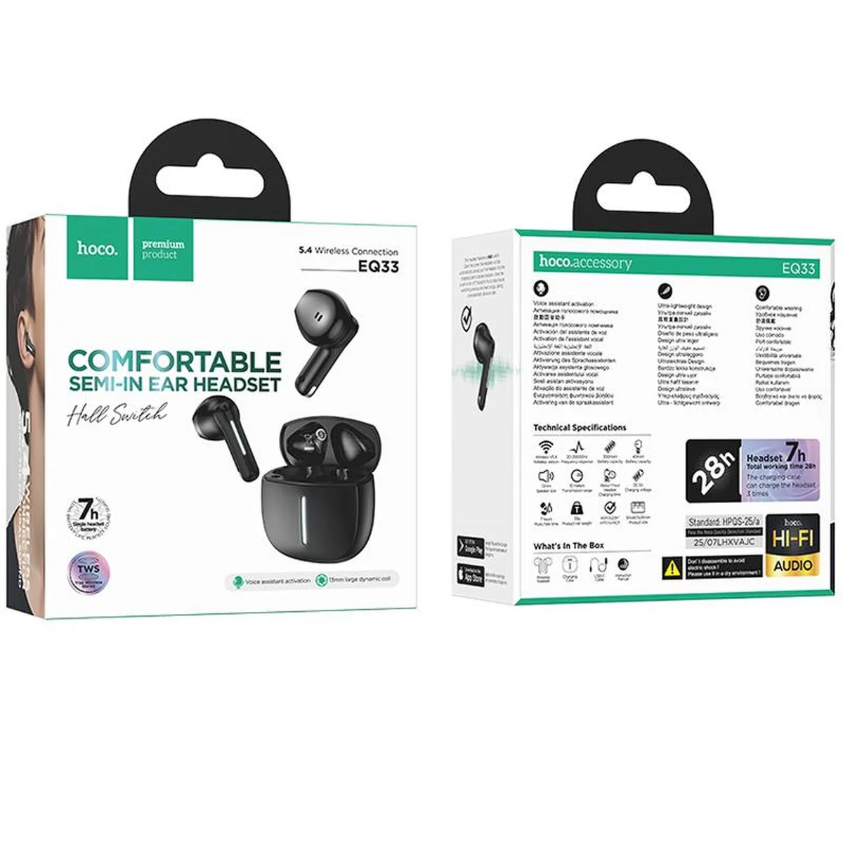 Бездротові TWS навушники Hoco EQ33 Gem (App) Black