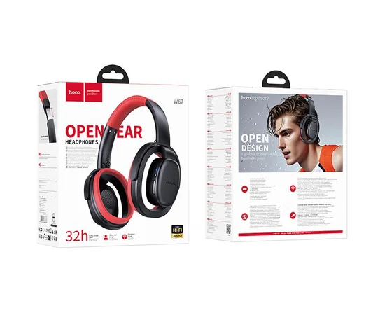 Накладные беспроводные наушники Hoco W67 Rhyme Open Ear Black