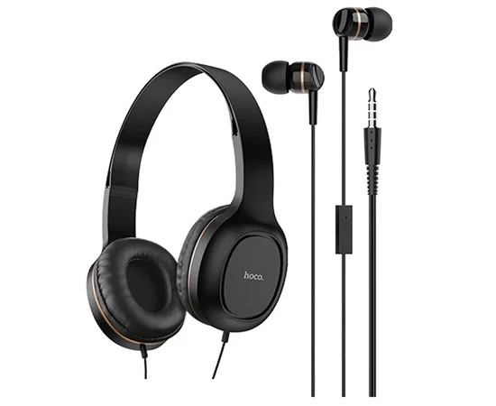 Проводная гарнитура Hoco W24 Черно - золотой