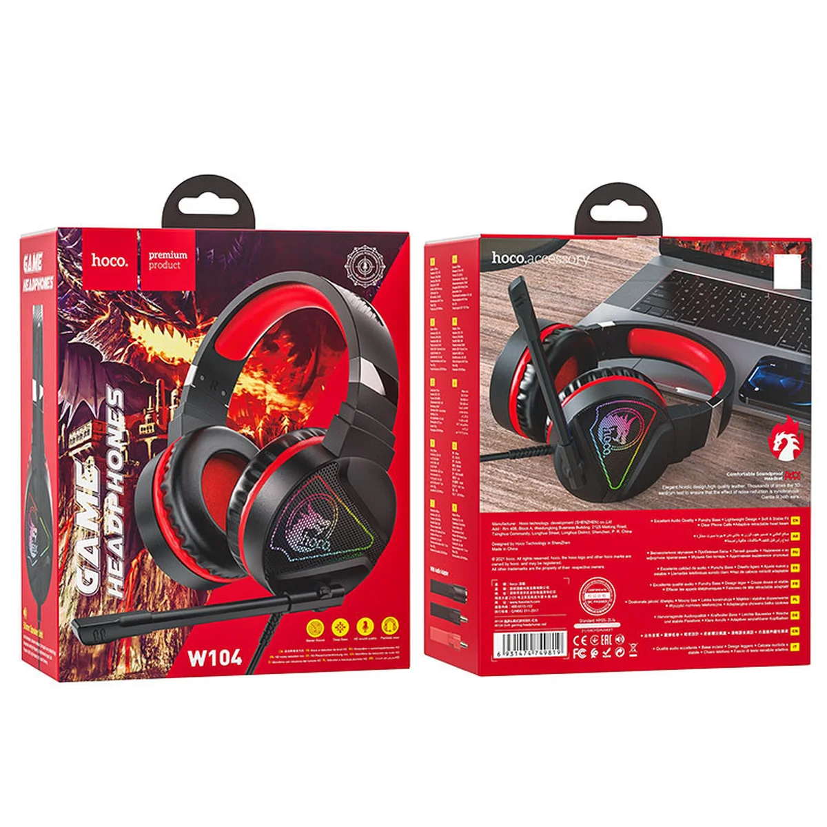 Стерео Наушники Hoco W104 Drift Красный