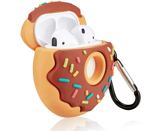 Силиконовый футляр Donut для наушников AirPods Коричневый
