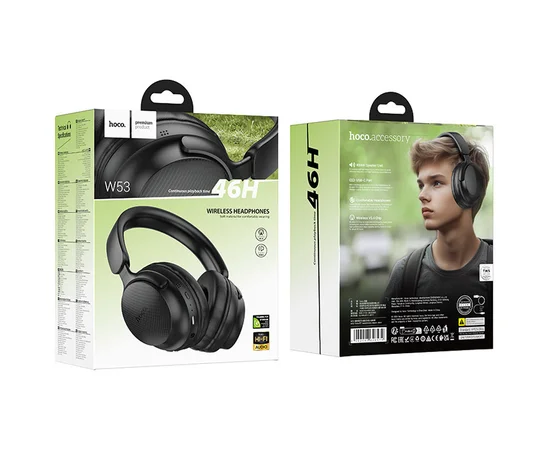Накладные беспроводные наушники Hoco W53 Tone Classic Black