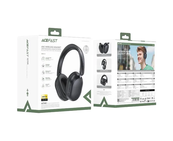 Накладные беспроводные наушники Acefast H12 ANC Black