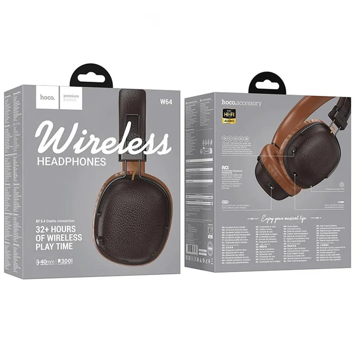 Накладные беспроводные наушники Hoco W64 Earl II Brown