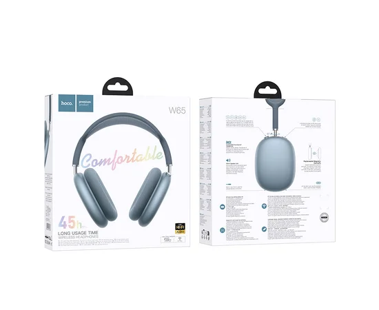 Накладні бездротові навушники Hoco W65 Happy Blue