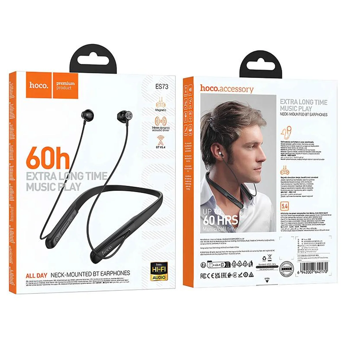 Bluetooth наушники Hoco ES73 Dynastic neck-mounted Black