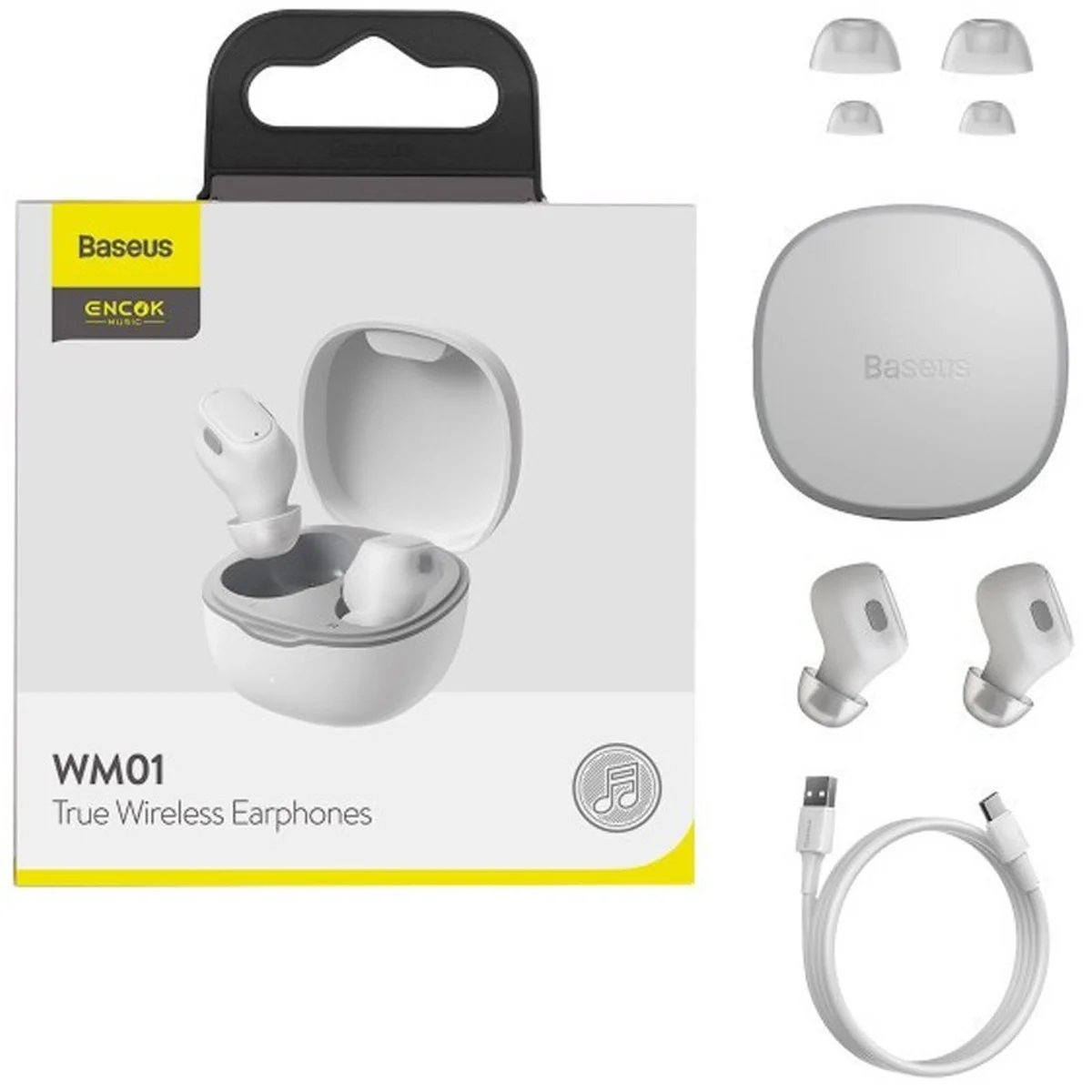 Беспроводные TWS наушники Baseus WM01 (NGWM01/NGTW24) White