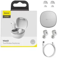 Беспроводные TWS наушники Baseus WM01 (NGWM01/NGTW24) White