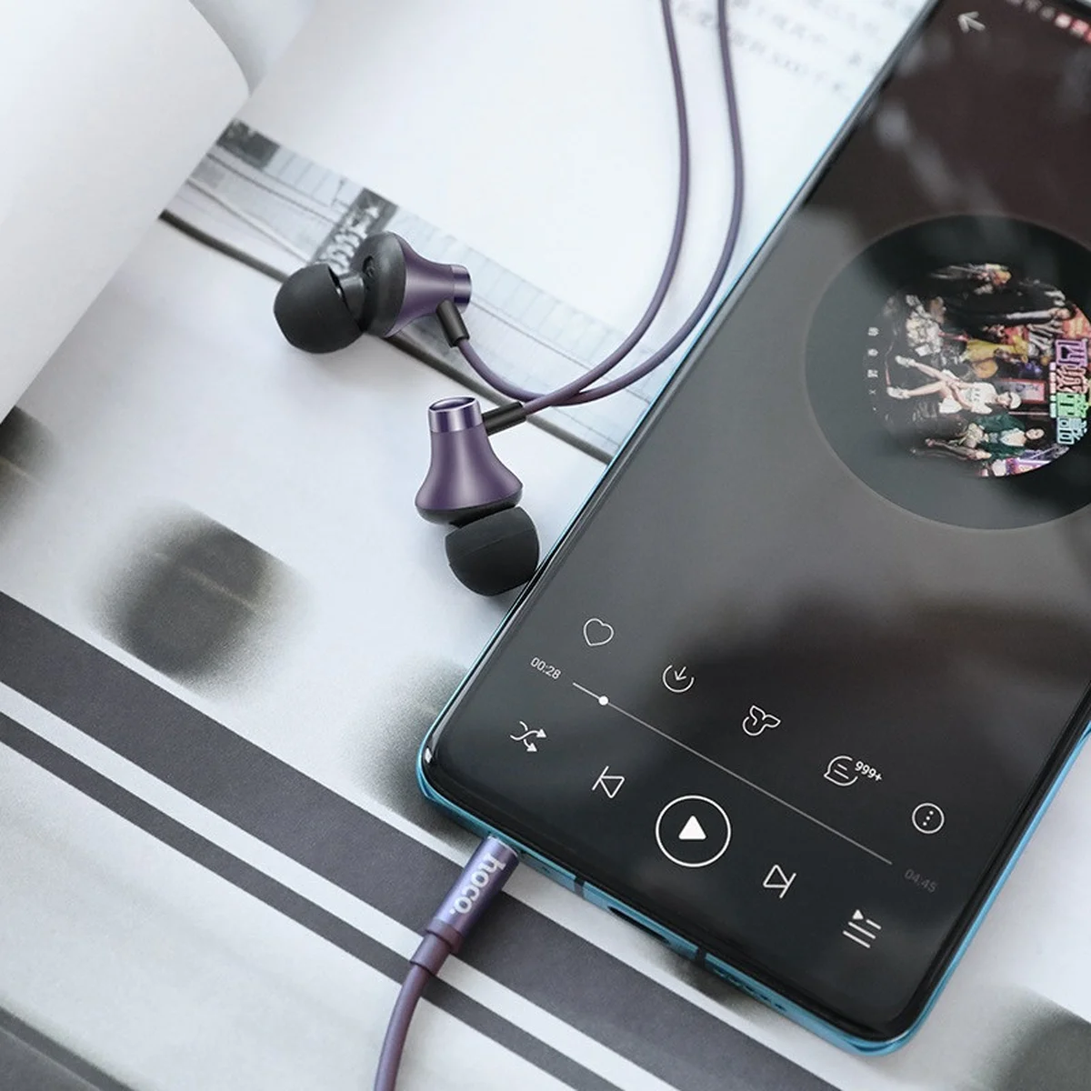 Стерео Наушники Hoco M74 Фиолетовый