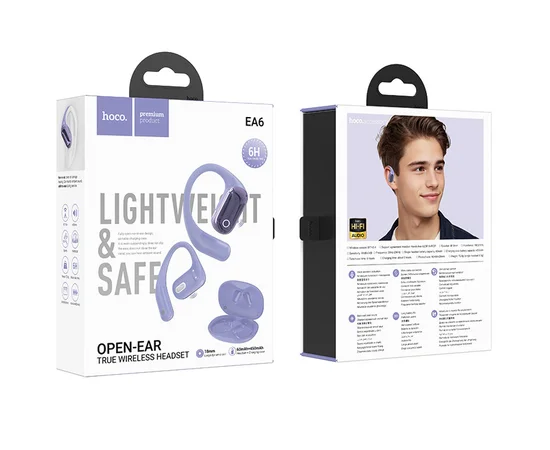 Бездротові TWS навушники Hoco EA6 Melody Purple