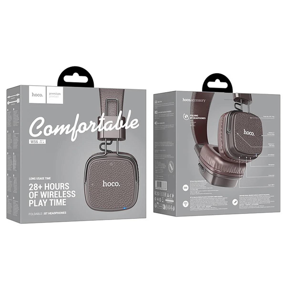 Накладные беспроводные наушники Hoco W56 Earl Brown