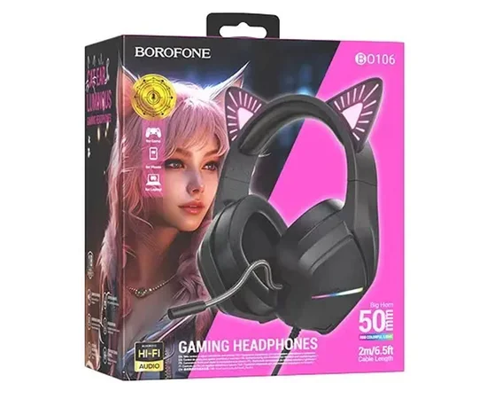 Накладные наушники BOROFONE BO106 Cute cat Phantom Cat