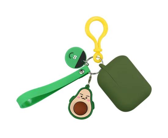 Силиконовый футляр Cute Charm для наушников AirPods2 Avocado Grown-up / Зеленый