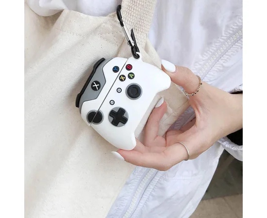 Силиконовый футляр Gamepad для наушников AirPods Белый