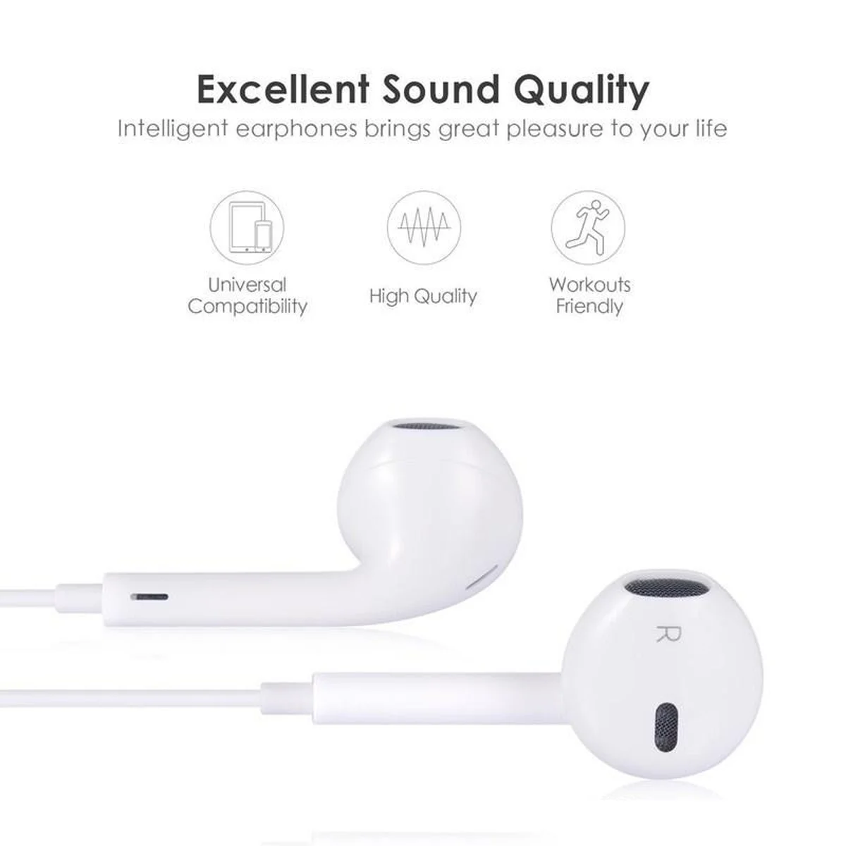 Гарнитура EarX для Apple iPhone с регулировкой громкости, разъём Lightning, (box) Белый