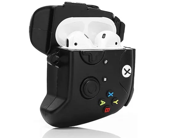 Силиконовый футляр Gamepad для наушников AirPods Черный