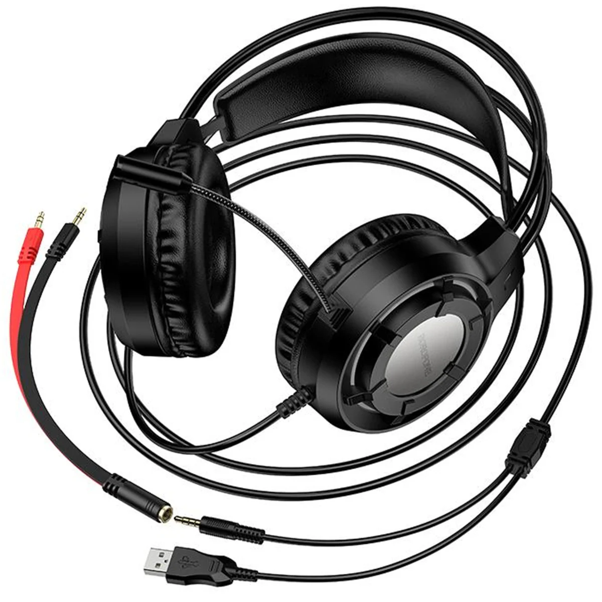 Накладные наушники Borofone BO112 Wave 3.5mm+USB Black