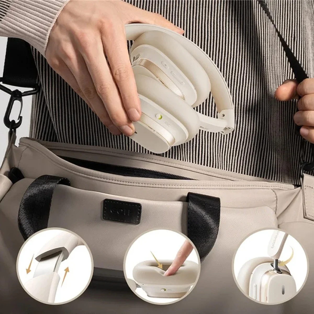 Накладные беспроводные наушники Baseus Bowie H1s Noise-Cancellation (A00075301) Stellar White