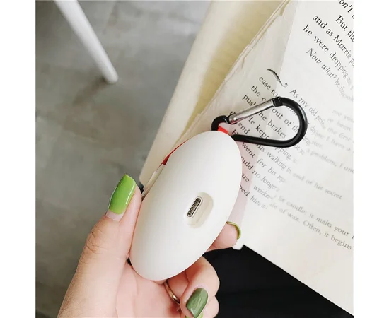 Силиконовый футляр Pokemon series для наушников AirPods Pro + кольцо Покебол/Красно-белый