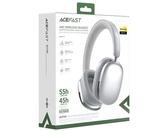 Накладные беспроводные наушники Acefast H9 ANC Steel