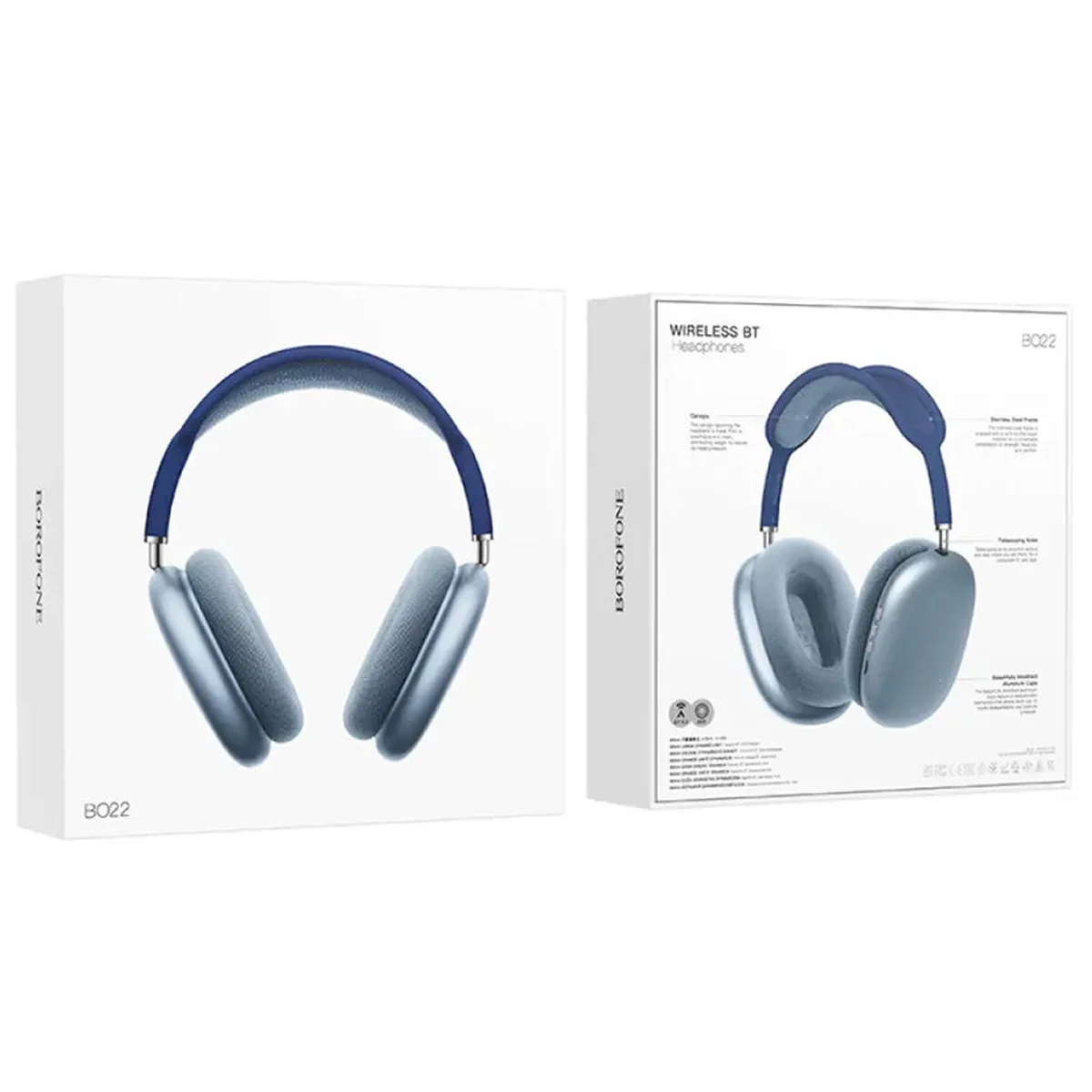 Накладные беспроводные наушники BOROFONE BO22 Elegant Blue