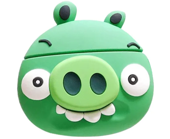 Силиконовый футляр Angry Birds series для наушников AirPods Зеленый