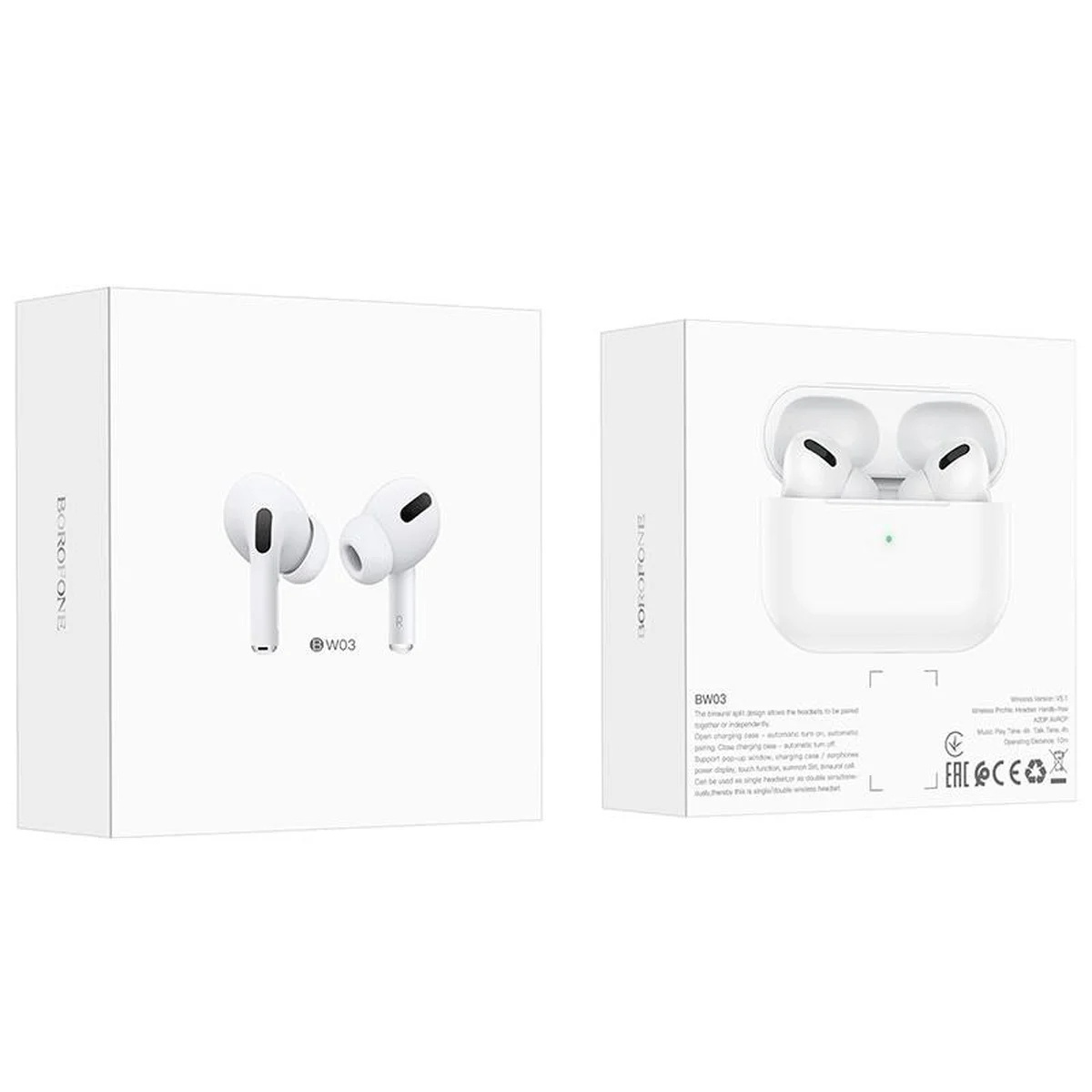 Bluetooth навушники BOROFONE BW03 Білий