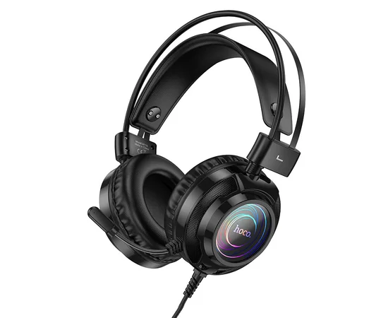 Накладные наушники Hoco W110 Resource (USB+3.5mm/2m) Black