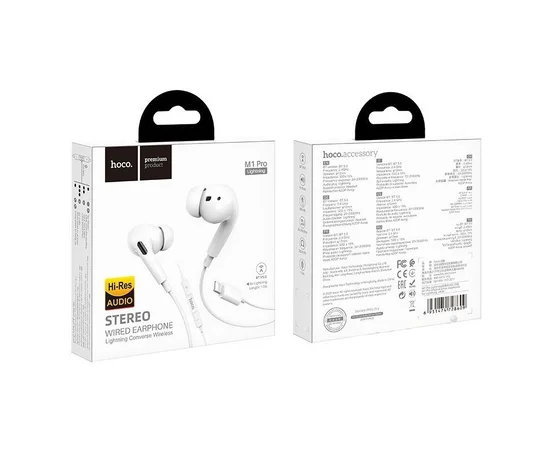 Стерео наушники Hoco M1 Pro Lightning Белый