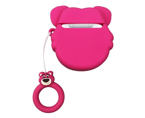 Силиконовый футляр Disney series для наушников AirPods + кольцо Лотсо / Розовый