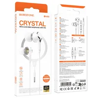 Наушники Borofone BM90 Miller universal (3.5mm/1.2m) White