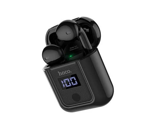 Bluetooth гарнитура HOCO S11 + чёрный силиконовый футляр Черный