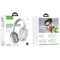 Накладные беспроводные наушники Hoco W67 Rhyme Open Ear Gray