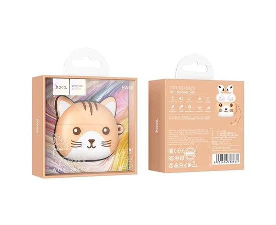 Bluetooth навушники Hoco EW46 TWS Khaki Cat