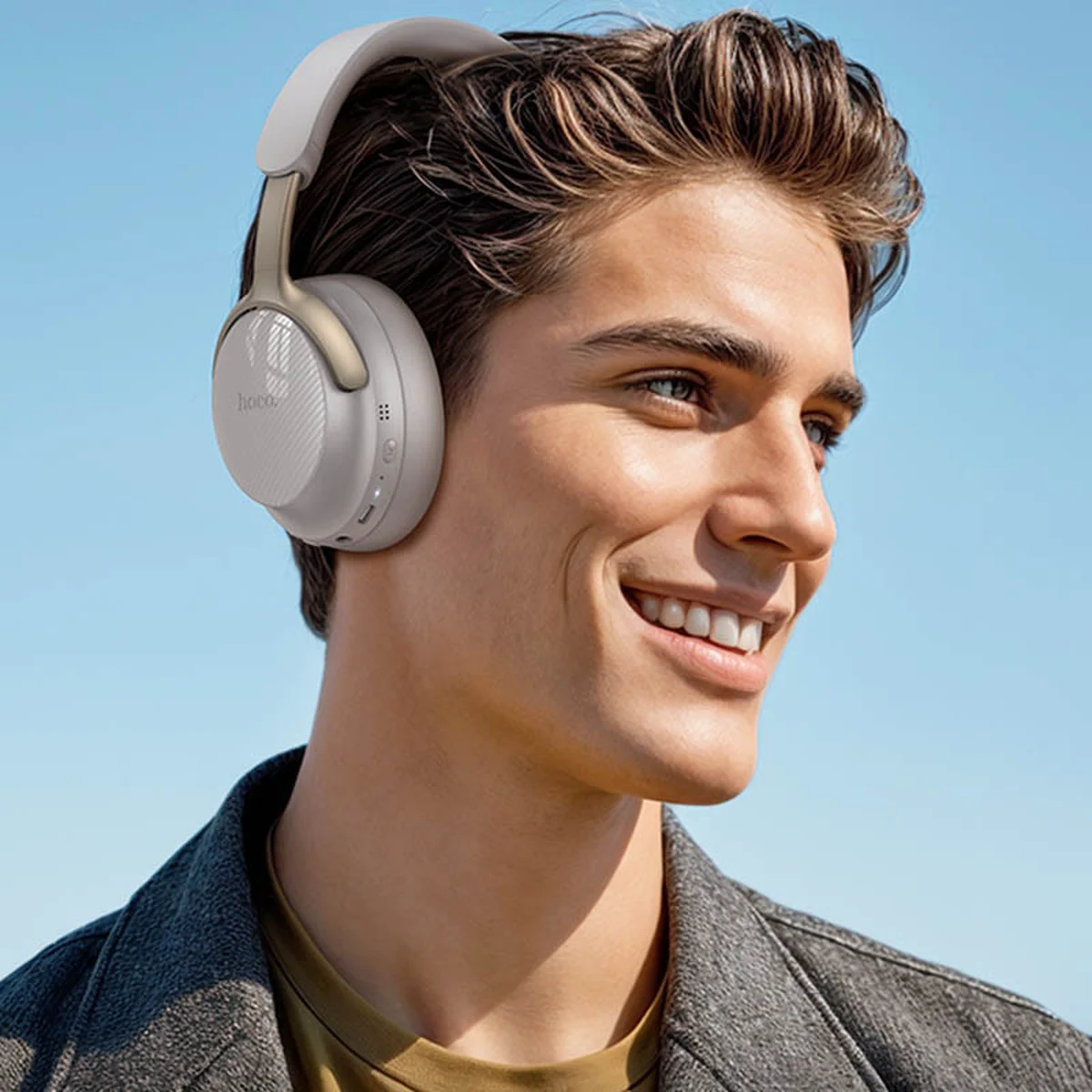 Накладні бездротові навушники Hoco W53 Plus Tone ANC Gray