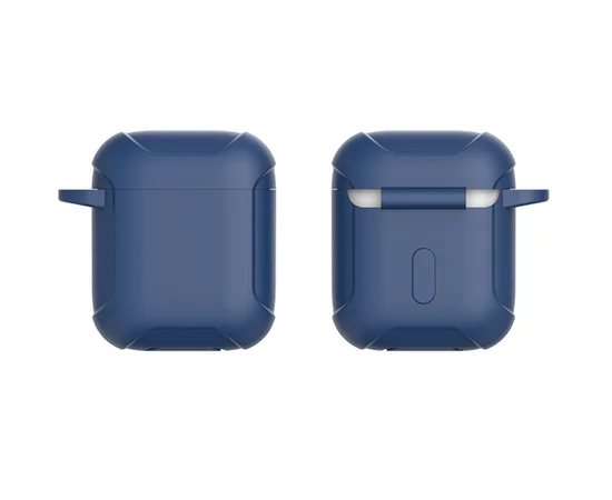 Силиконовый футляр Armor с карабином для Airpods Синий