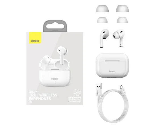 Беспроводные наушники Baseus Encok W3 TWS Белый