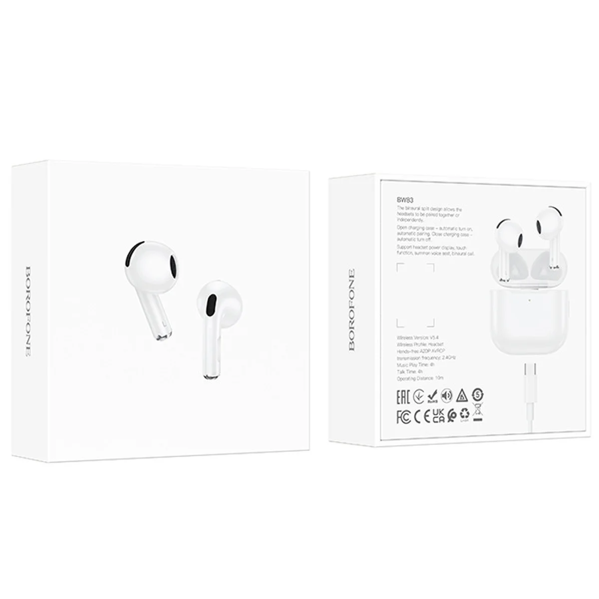 Беспроводные TWS наушники BOROFONE BW83 White