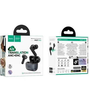 Бездротові навушники TWS Hoco EQ27 Fun ANC+ENC+smart AI translation Metal gray