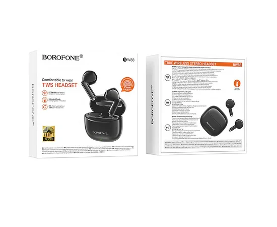 Беспроводные TWS наушники Borofone BW88 Black