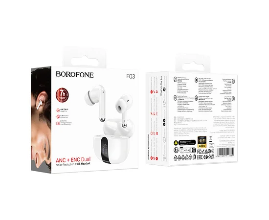 Бездротові навушники TWS BOROFONE FQ3 Soulmate ANC+ENC White