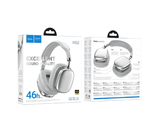 Накладні бездротові навушники Hoco W52 Wonderful Silver