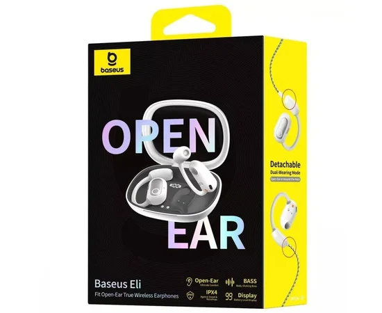 Бездротові навушники TWS Baseus Eli Fit OS Open-Ear (A00073200) Moon White