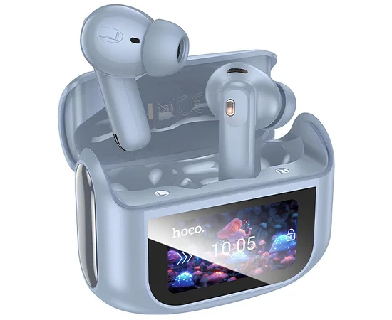 Беспроводные TWS наушники Hoco EQ21 Sandy with Touch Screen ANC+ENC Blue star