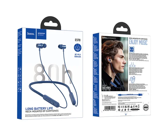 Bluetooth наушники Hoco ES70 Armour neck-mounted Blue