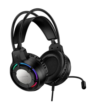 Накладные наушники Borofone BO112 Wave 3.5mm+USB Black