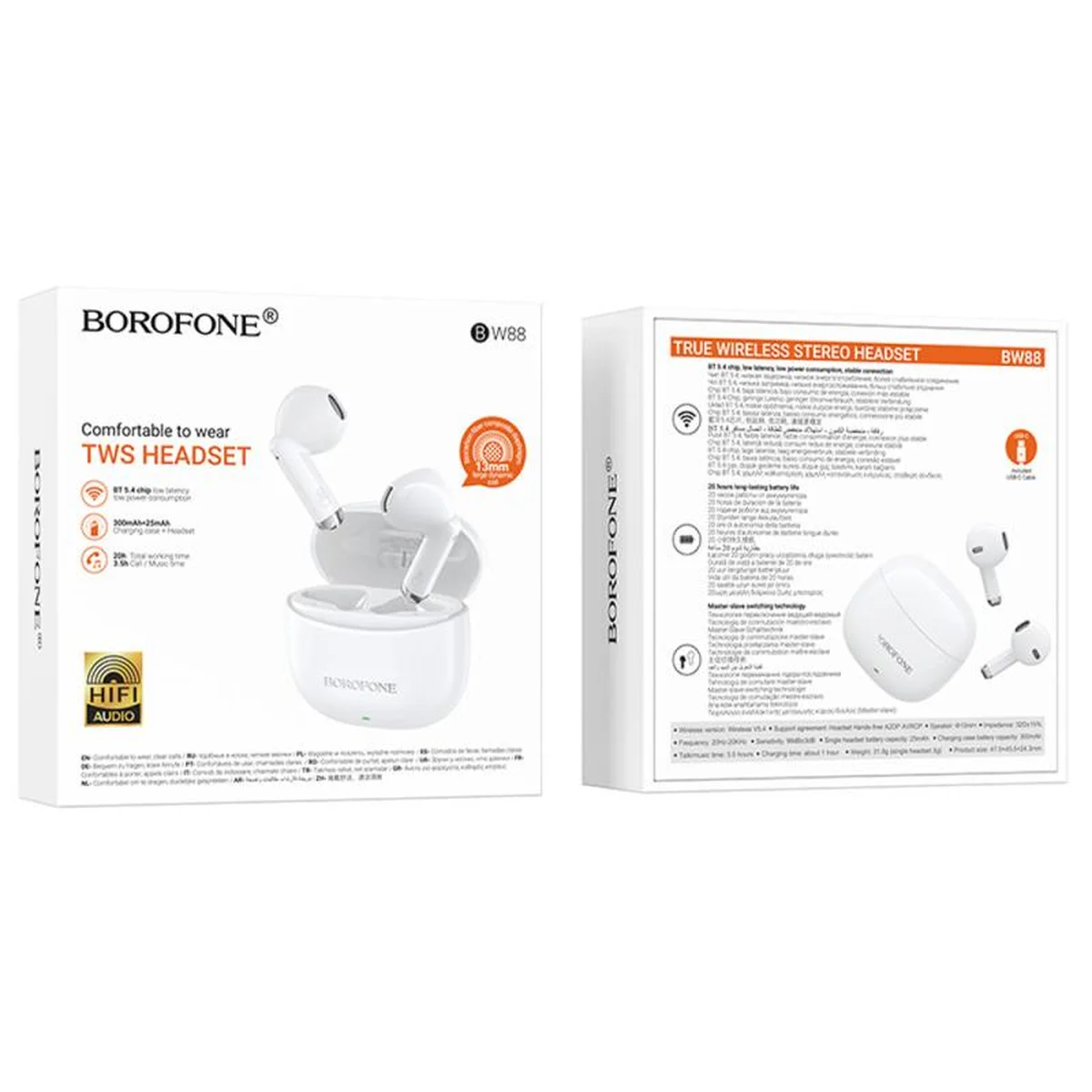 Беспроводные TWS наушники Borofone BW88 White