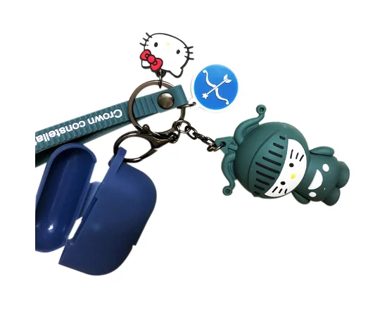 Силиконовый футляр Cute Charm для наушников AirPods2 Hello Kitty / Зеленый